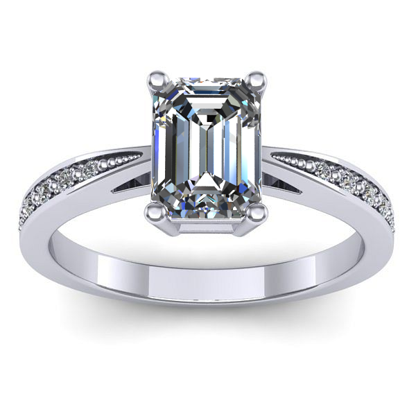 Inel de logodna cu diamant emerald cut