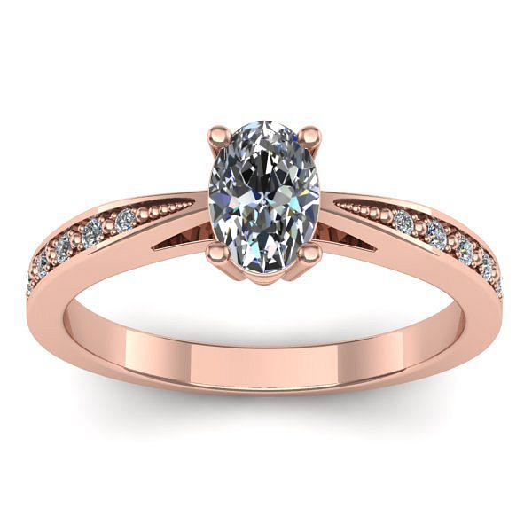 Inel de logodna cu diamant natural oval