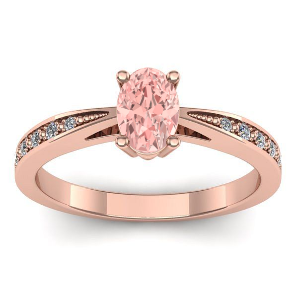 Inel de logodna cu diamant de laborator roz oval