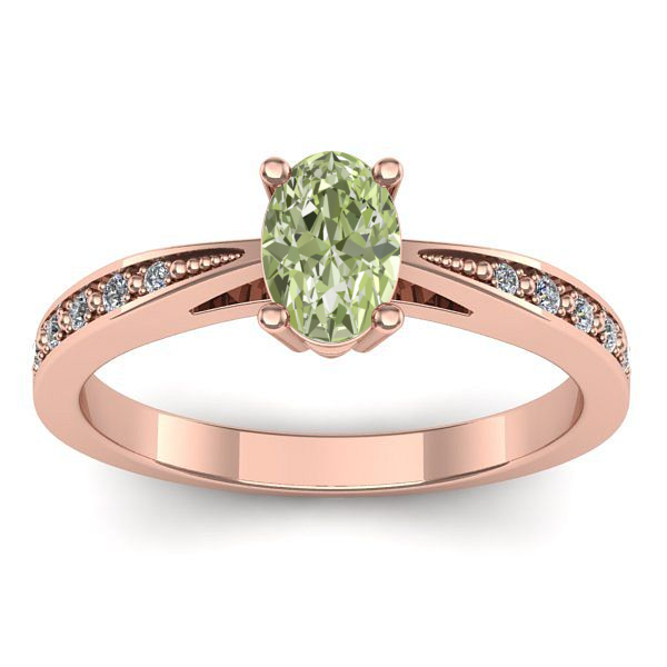 Inel de logodna cu diamant de laborator verde oval