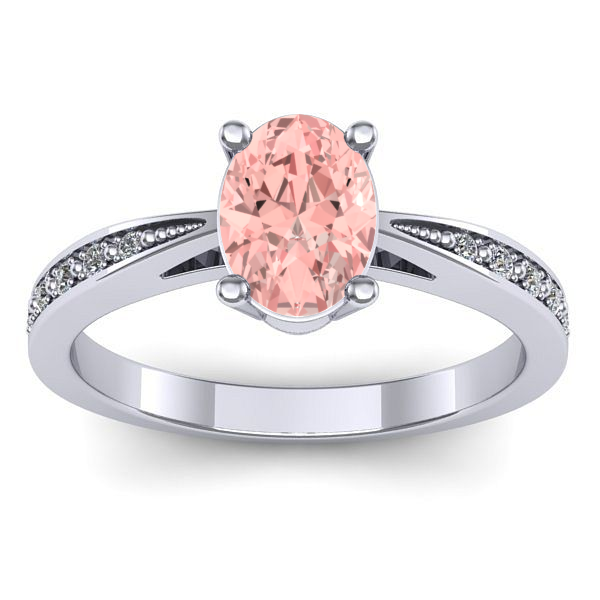 Inel de logodna cu diamant de laborator roz oval