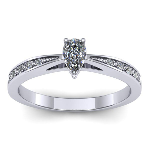 Inel logodna cu diamant pear