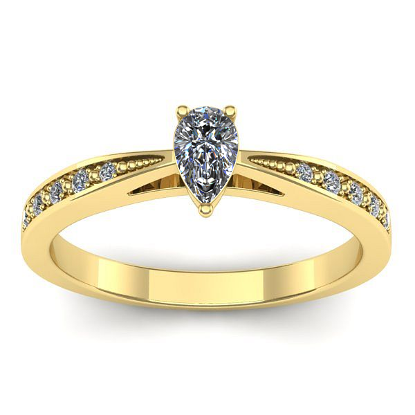 Inel logodna cu diamant pear
