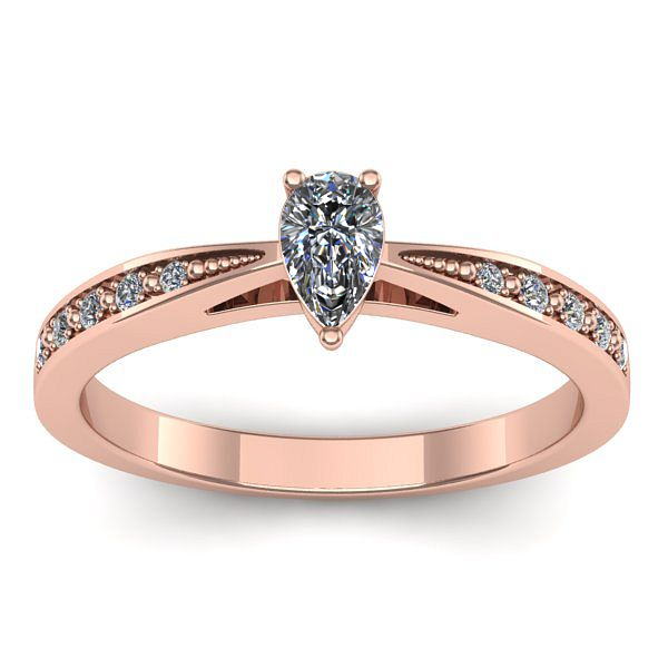 Inel logodna cu diamant pear