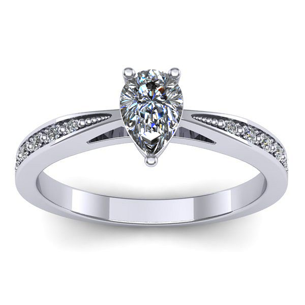 Inel logodna cu diamant pear
