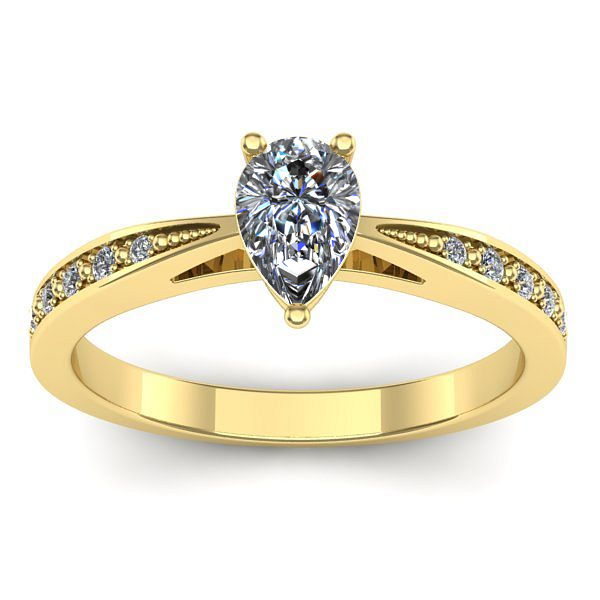 Inel logodna cu diamant pear