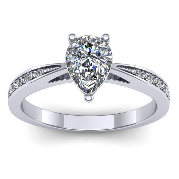 Inel logodna cu diamant pear
