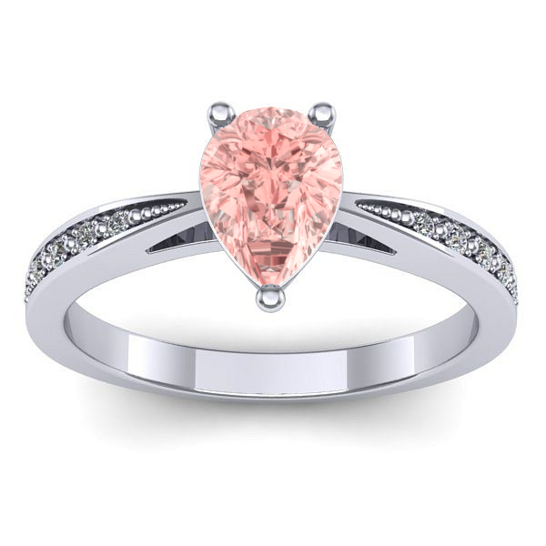 Inel cu diamant de laborator roz lacrima