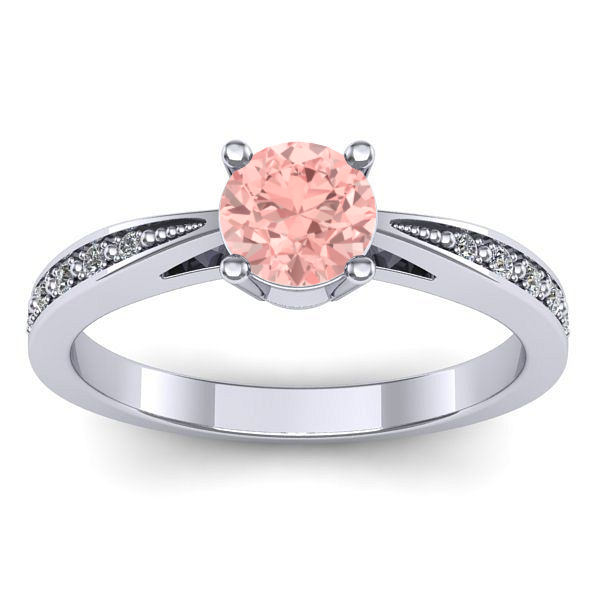 Inel de logodna cu diamant de laborator roz rotund