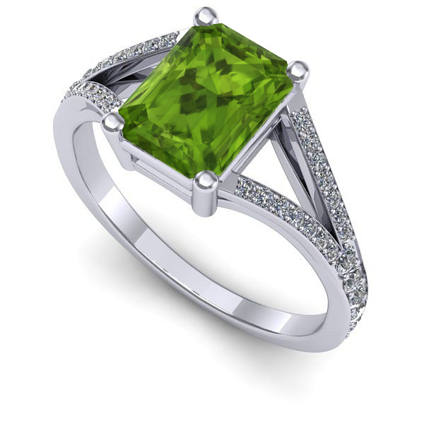 Inel din aur alb cu peridot