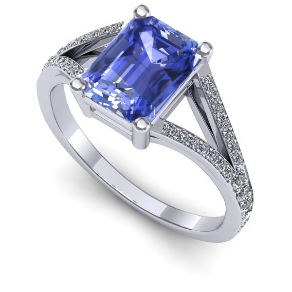 Inel din aur alb cu tanzanit