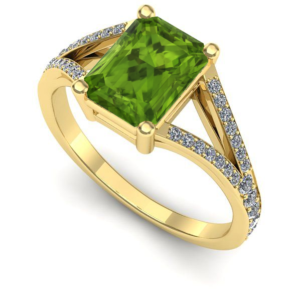 Inel de logodna din aur galben cu peridot