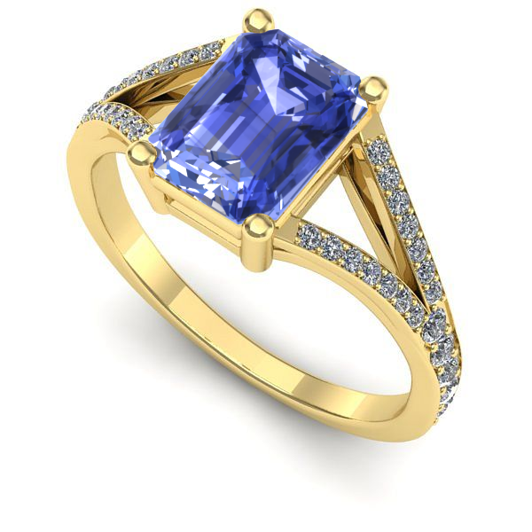 Inel din aur galben cu tanzanit