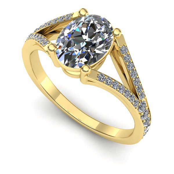 Inel logodna din aur galben cu safir alb