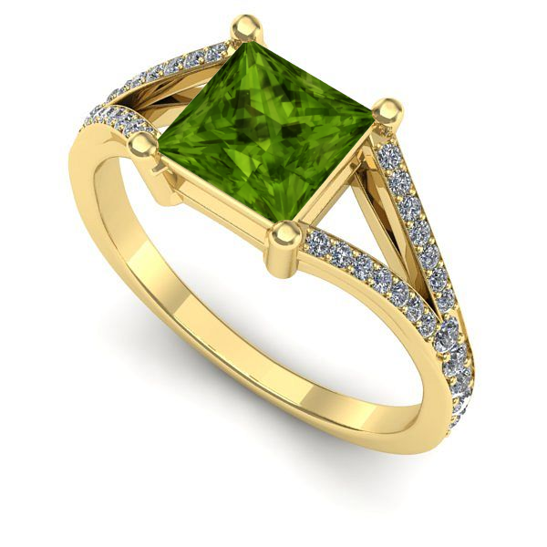 Inel din aur galben cu peridot