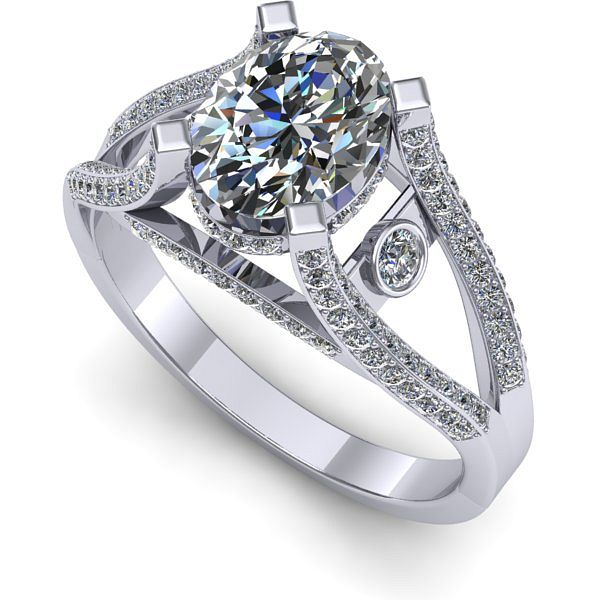 Inel logodna din aur alb cu safir alb