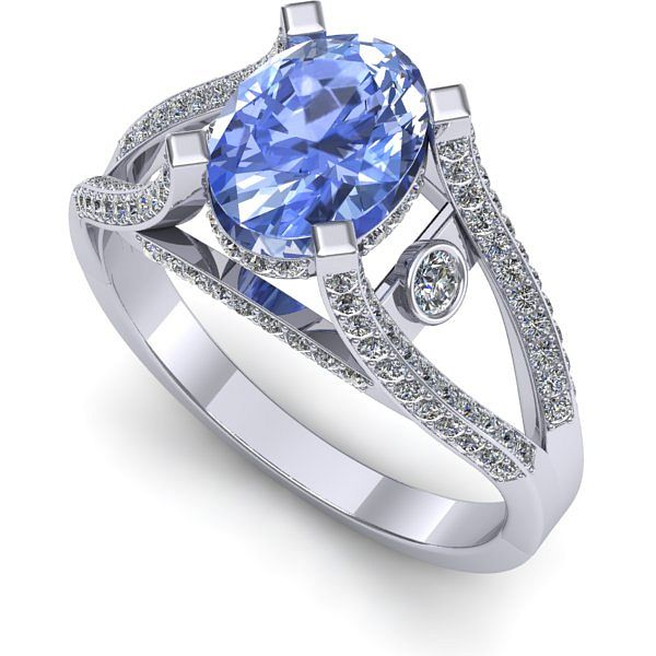 Inel din aur alb cu tanzanit