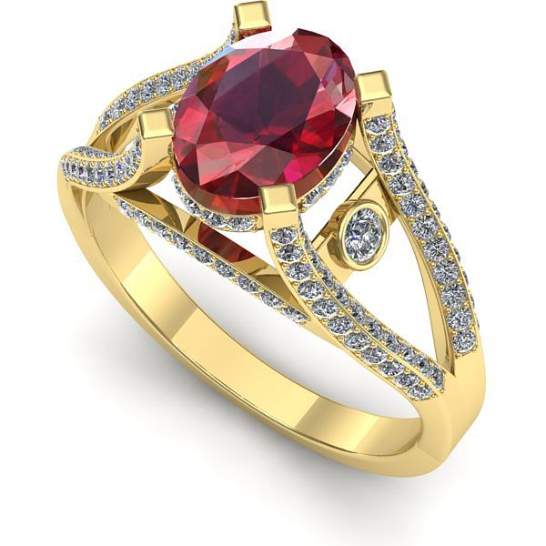 Inel de logodna din aur galben cu rubin