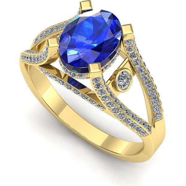 Inel din aur galben cu safir