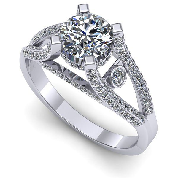 Inel din aur alb cu safir alb