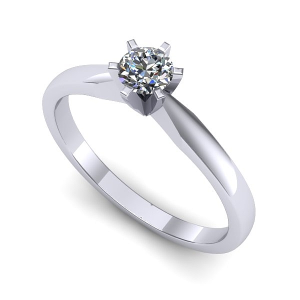 Inel logodna din aur alb cu diamant