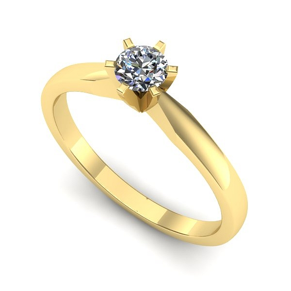 Inel logodna din aur galben cu diamant