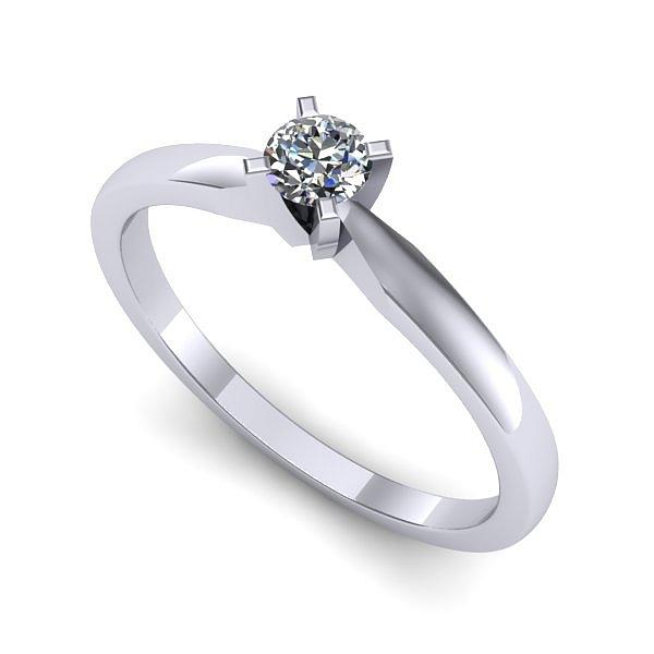 Inel din aur alb cu diamant