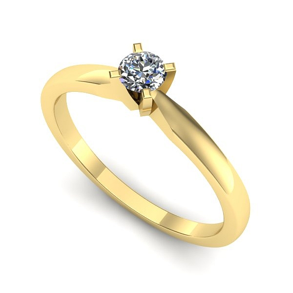 Inel din aur galben cu diamant