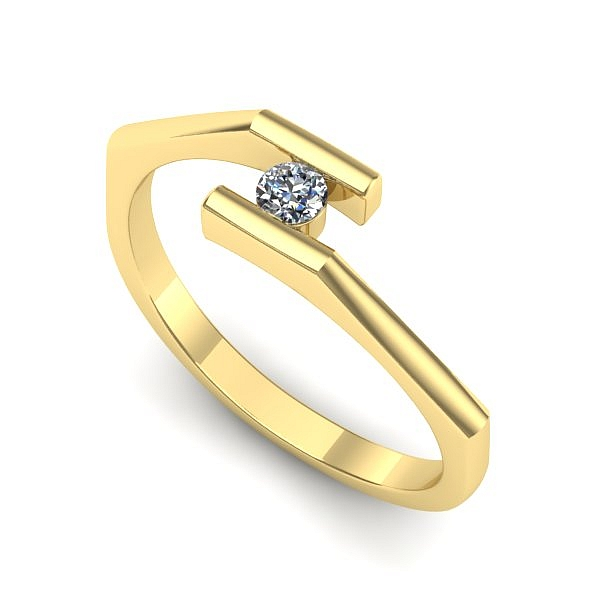 Inel logodna din aur galben cu diamant