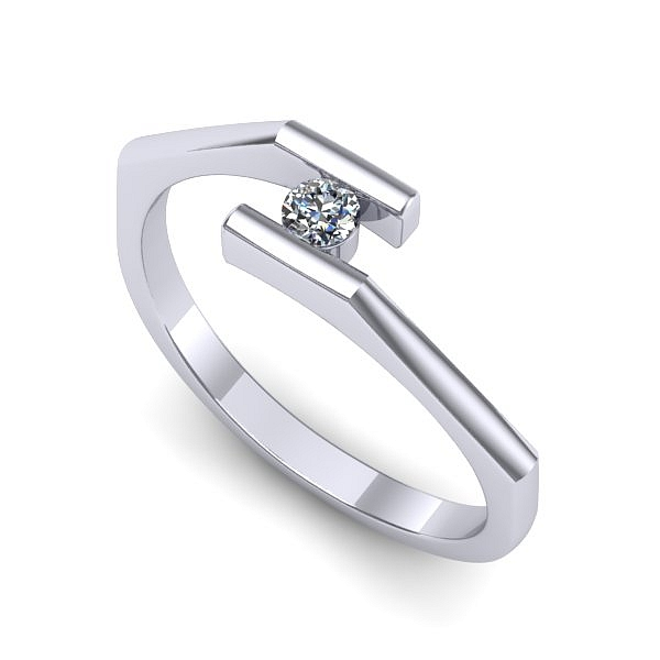 Inel din aur alb cu diamant