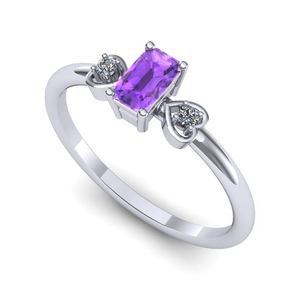 Inel de logodna din aur alb cu ametist