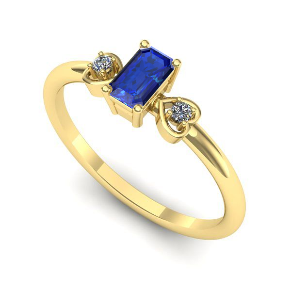 Inel din aur galben cu safir