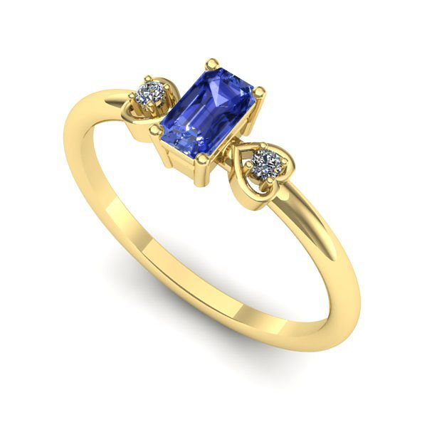 Inel din aur galben cu tanzanit