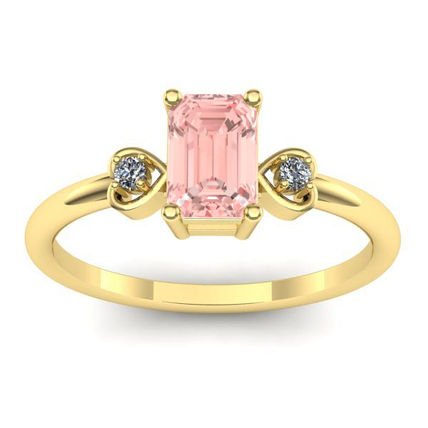 Inel de logodna cu diamant de laborator roz dreptunghiular