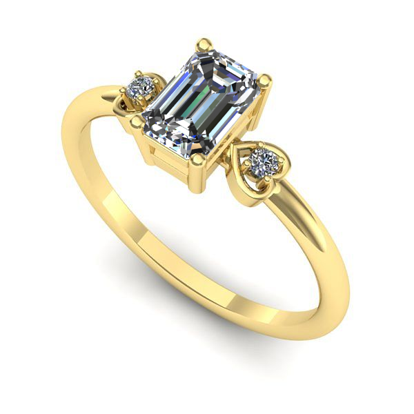 Inel logodna din aur galben cu safir alb