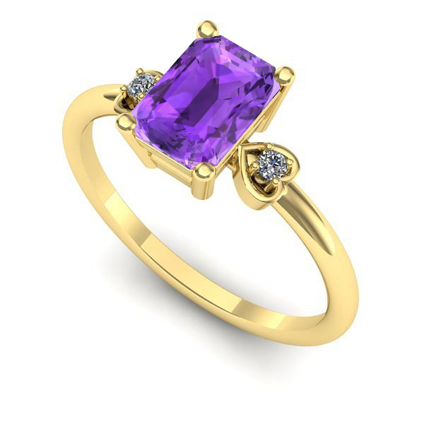 Inel de logodna din aur galben cu ametist