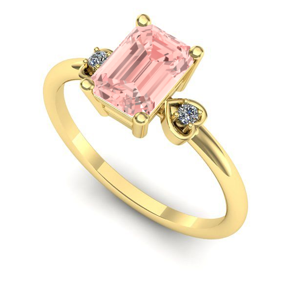 Inel din aur galben cu diamant de laborator roz