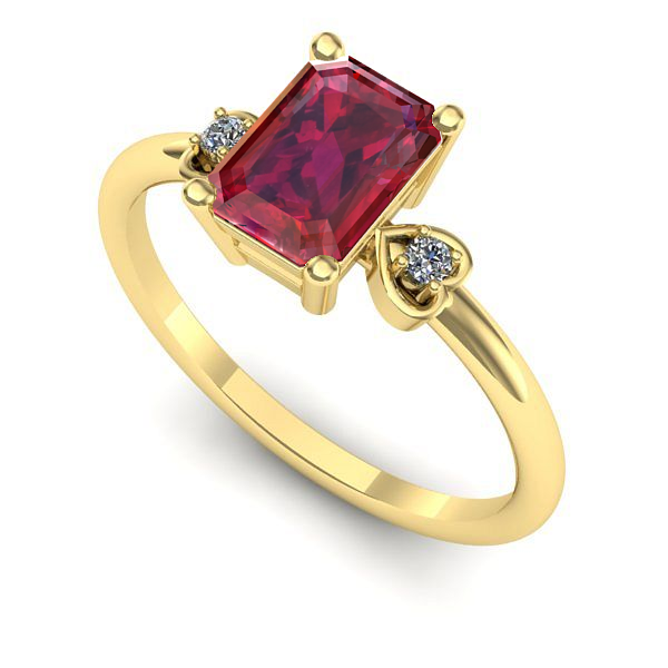 Inel de logodna din aur galben cu rubin