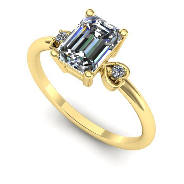 Inel logodna din aur galben cu safir alb