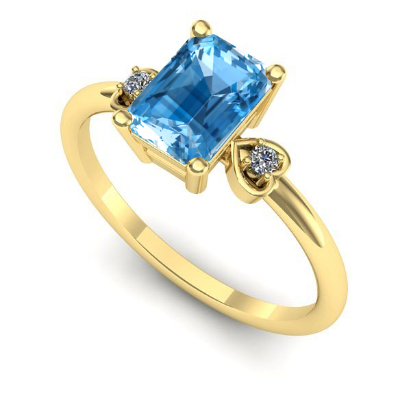 Inel din aur galben cu topaz blue