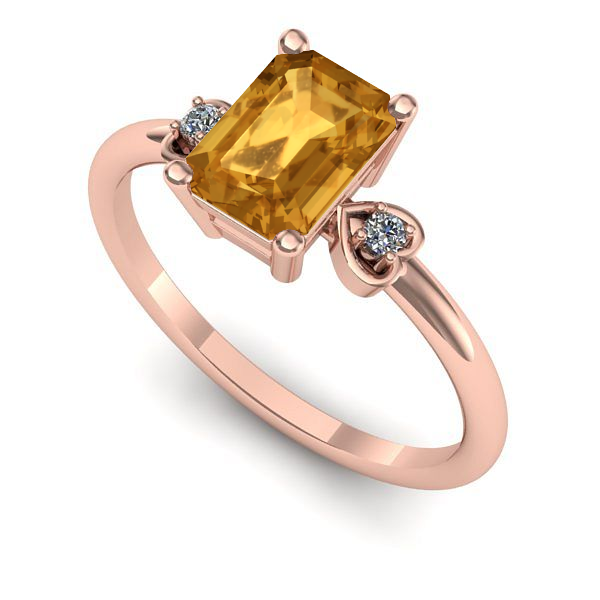 Inel din aur roz cu citrin