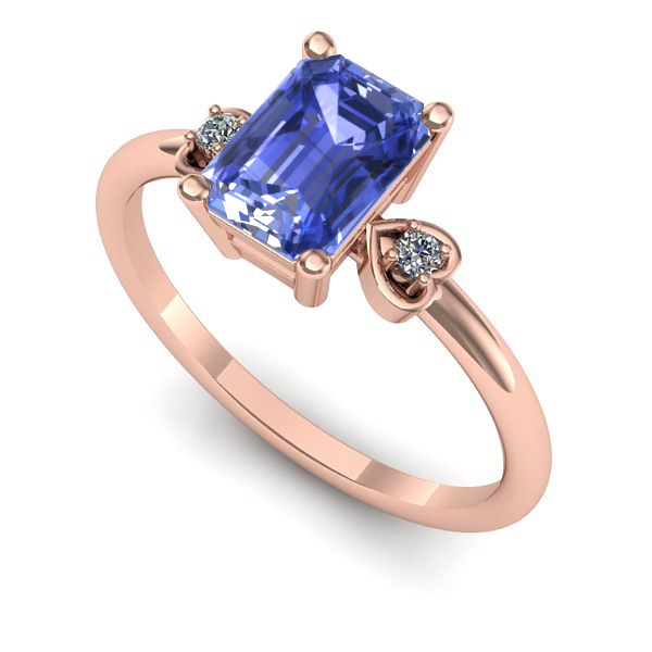 Inel din aur roz cu tanzanit