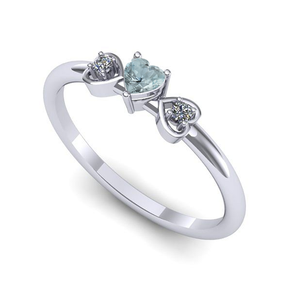 Inel de logodna din aur alb cu aquamarin
