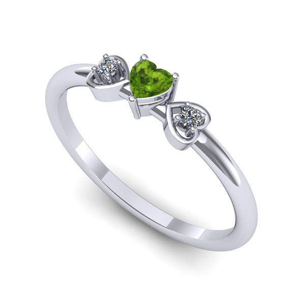 Inel din aur alb cu peridot