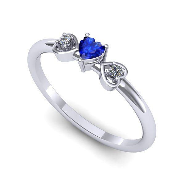 Inel din aur alb cu safir