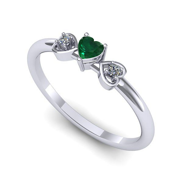 Inel din aur alb cu smarald