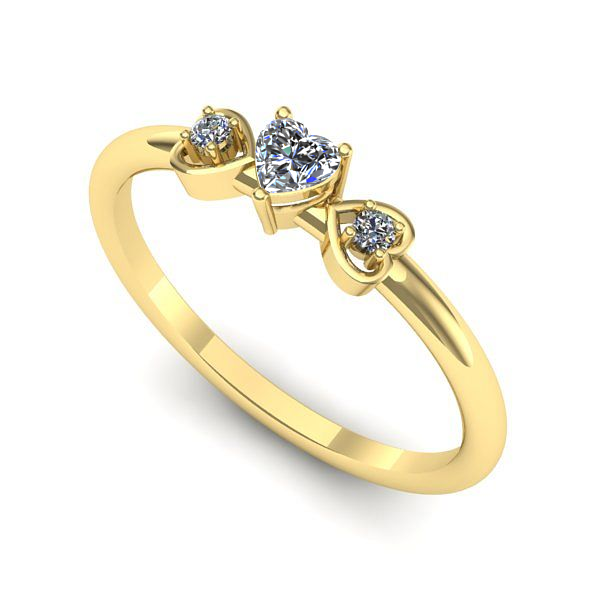 Inel logodna din aur galben cu safir alb