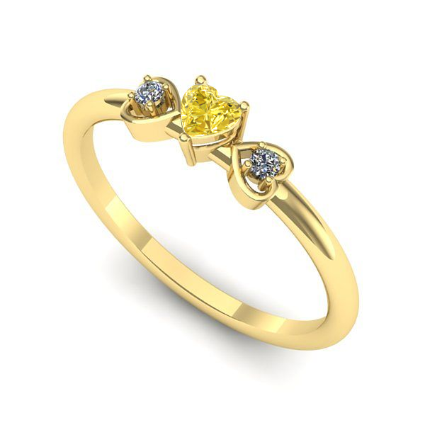 Inel de logodna din aur galben cu safir galben