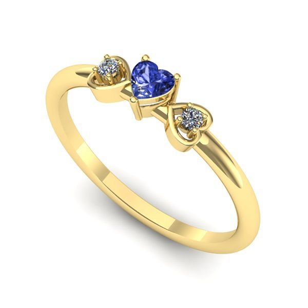 Inel din aur galben cu tanzanit