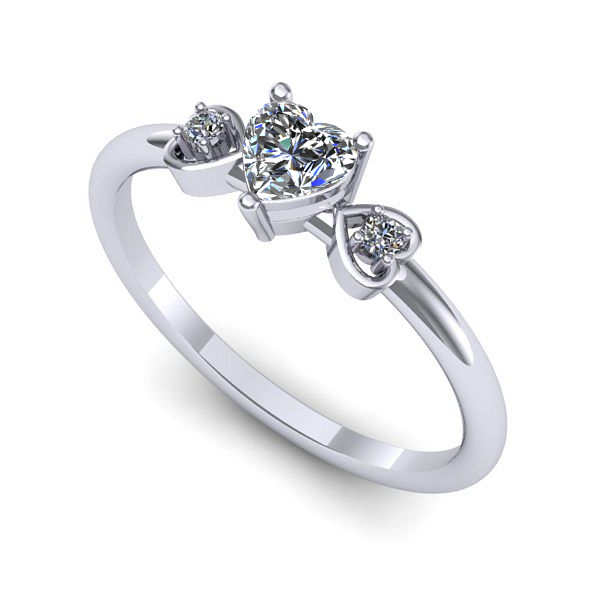 Inel logodna din aur alb cu diamant